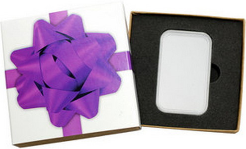 SilverTowne Natural Kraft Paper Gift Box with Purple Bow Box Sleeve & Capsule - Product Packaging [Add $5.00]